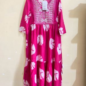 Anarkali Rose Kurta With Pant Set For Women