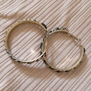 Black And Gold Hoop Earrings