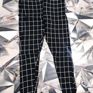 Black Checkered Jeggings