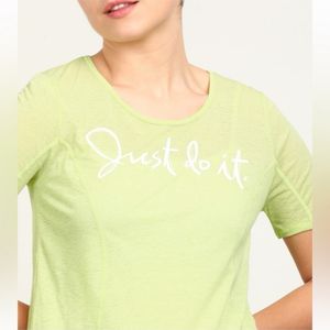 Nike Women Printed Round Neck Light Green T Shirt