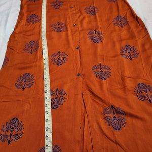 Orange Printed Kurta