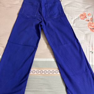 H&M Electric Blue - Wide Leg Twill Trousers