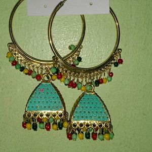 Multicolor Earring With Jhumki