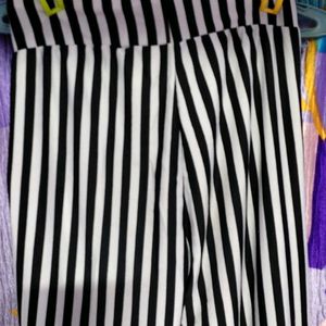 Black & white strip pant