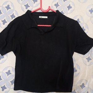 Zara Black Collar T-shirt