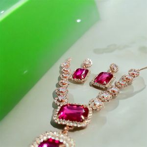 Crystal Stone Pendent Necklace and Earrings