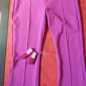 Lilac Flared Trousers With 2 Lippies