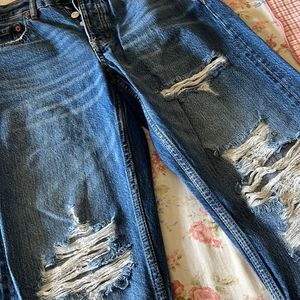 Ripped Straight Denims