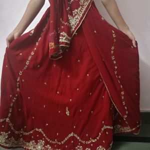 Bridal Lehenga Chuni With Billous