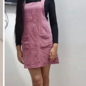 Pink Dungaree Dress