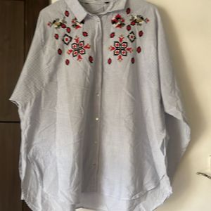 Striped Shirt With Embroidery