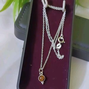 Original Silver And Tiger Eye Dainty Chain