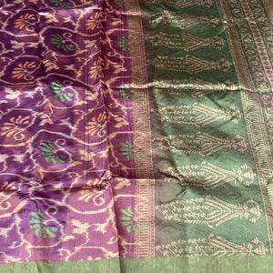 New Purple N Green Saree Without blouse  For Grabs