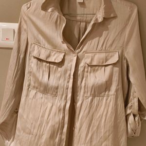 H&M Champagne Colour Satin Shirt