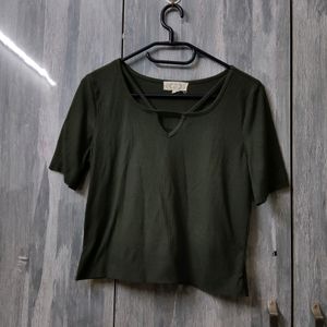 Dark Olive Coloured Crop Top