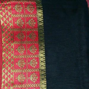 "Black Cotton Saree"