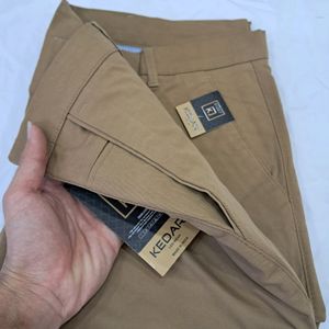 Kedar 1096 Men's Ecru Brown NarrowFit Soft Trouser