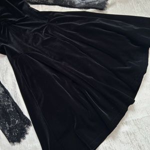 Korean Autumn Velvet Dress