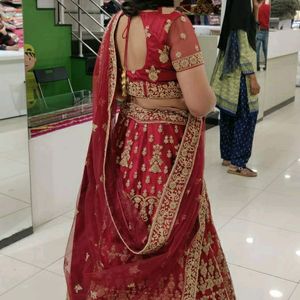 Designer Maroon Medium Sized Bridal Lehenga