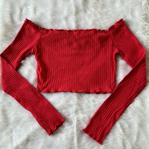 Shein Off Shoulder Red Top