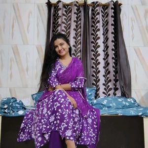 Purple New Kurta Set With Dupatta