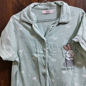 Stretchable Rabbit Print Nighty