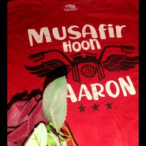 Red Casual Printed Tshirt