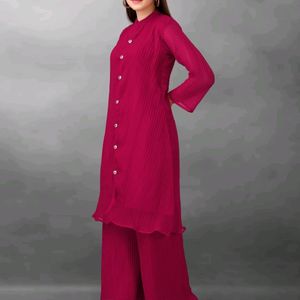 Women Georgette Kurti Palazzo Set