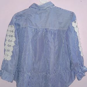 Blue Checkered Top For Girls