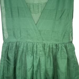 Green Deep Neck Dress