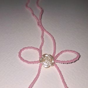 Beaded Bow Necklace