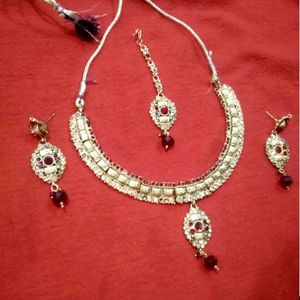 Necklace Earings Set With Mangtika 👌