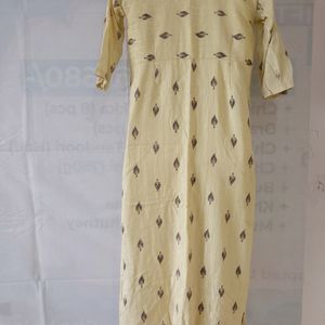 Cream Colour Printed Kurti