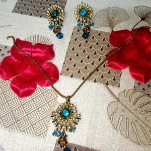 Jewellery Set BLUE Heavy Earrings