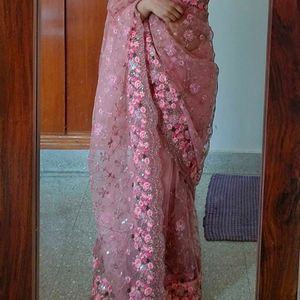 Pink Designer Saree