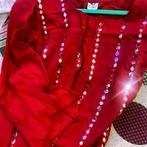 Red Mirror Kurta