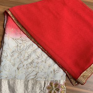 A Very Beautiful Party Wear Saree With Blouse