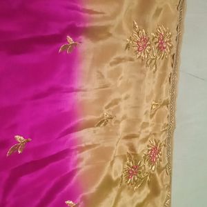 Crepe Double Colour New Saree