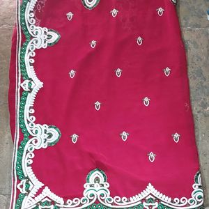 Heavy Embroidered Maroon Saree