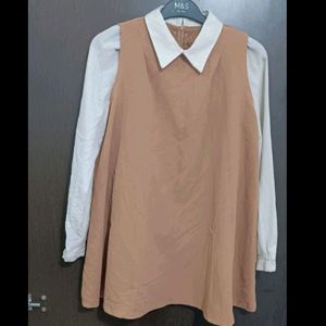 Nude Korean Skater Dress