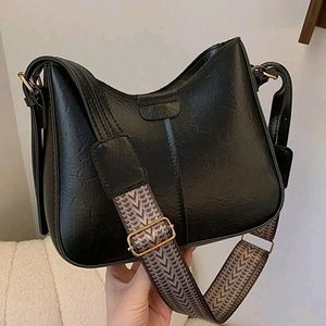 Leather-Look Broad Belt Sling Bag