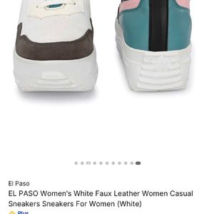 White Heel Sneakers Colour Blocked
