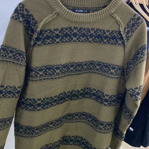 Zudio - Olive Green Cable Knit Sweater (Size S/38)