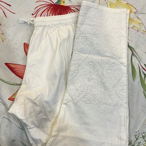 White Chikan kari Bottom