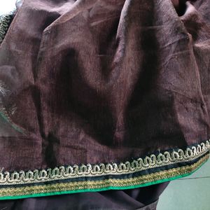 Brown Design Saree