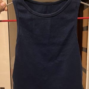 Ribbed Blue Tank Top