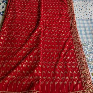 Sell Offer On Red Zari Worked Saree 💥🎉🎊