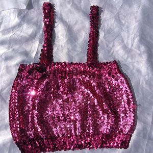 Brand New (Veramont) Pink Sequin Blouse/ Crop Top