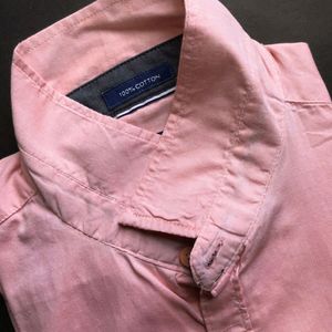 Light Pink Cotton Men Shirt