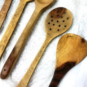 100% New 5 Pcs Wooden Spoon